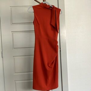 Burnt orange office dress